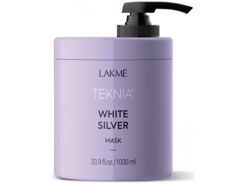 Lakme geltoną atspalvį neutralizuojanti kaukė plaukams Teknia White Silver Mask 1000ml Lakme geltoną atspalvį neutralizuojanti kaukė plaukams Teknia White Silver Mask 1000ml